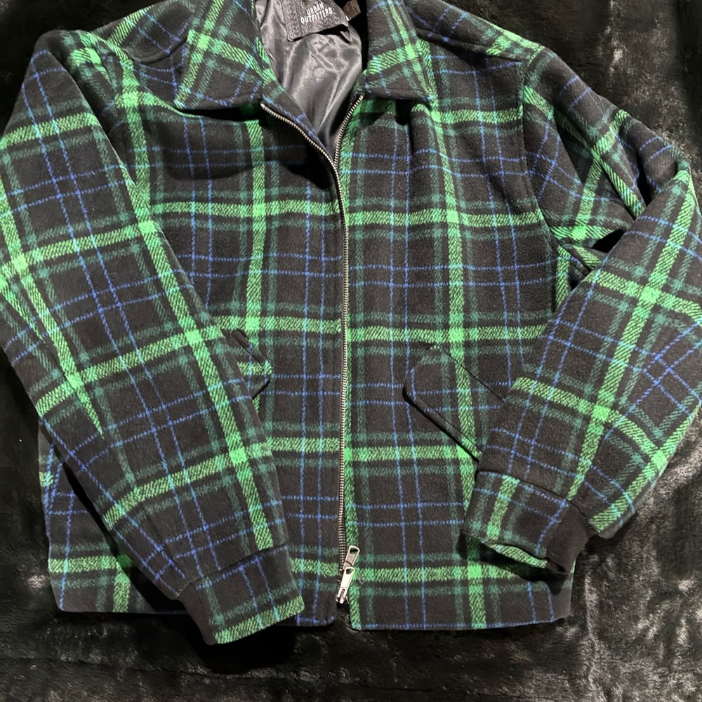 Urban Outfitters Green and Blue Plaid Jacket